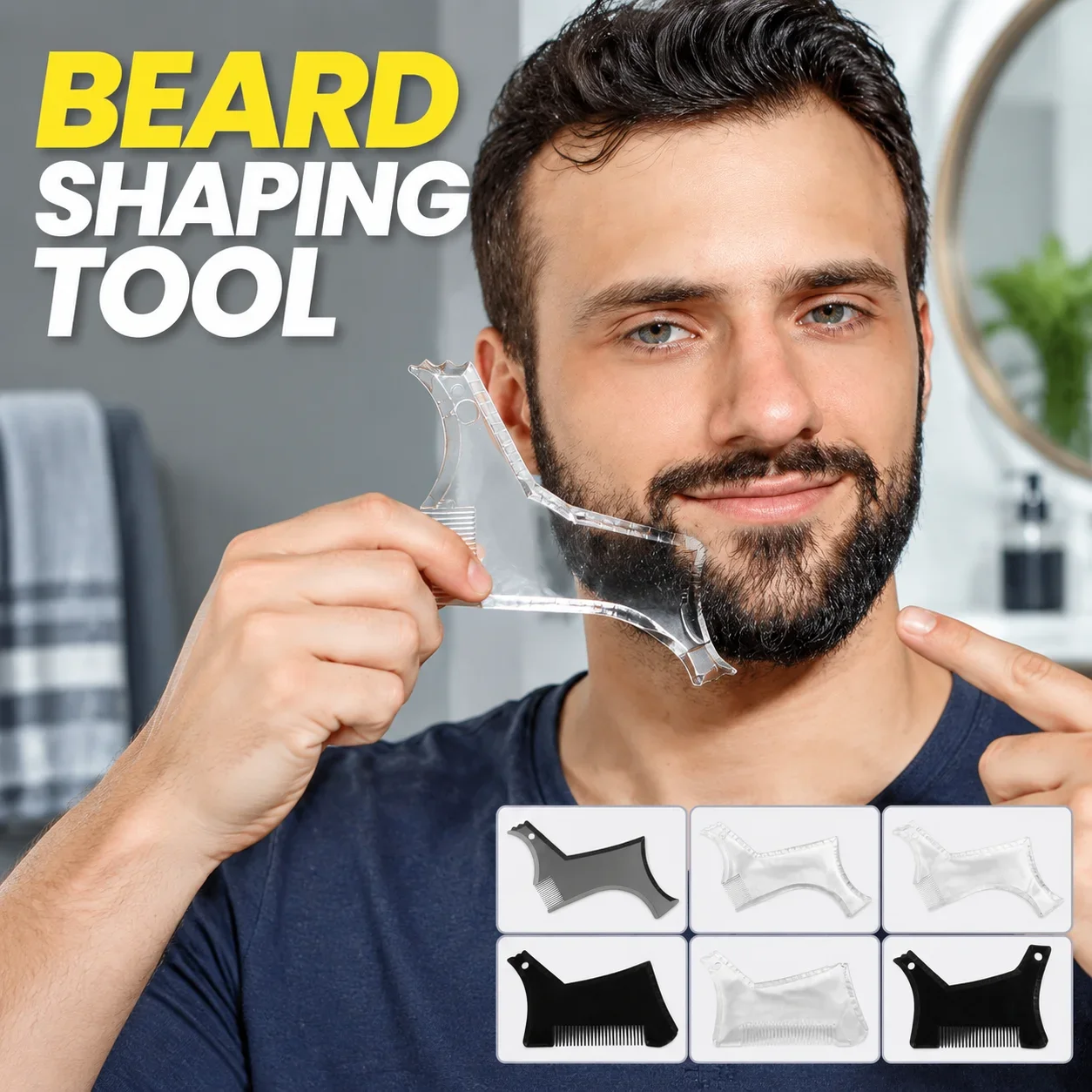 Men'S Grooming Guide - Erkekler İçin Sakal Şekillendirme Aleti Şablonu,