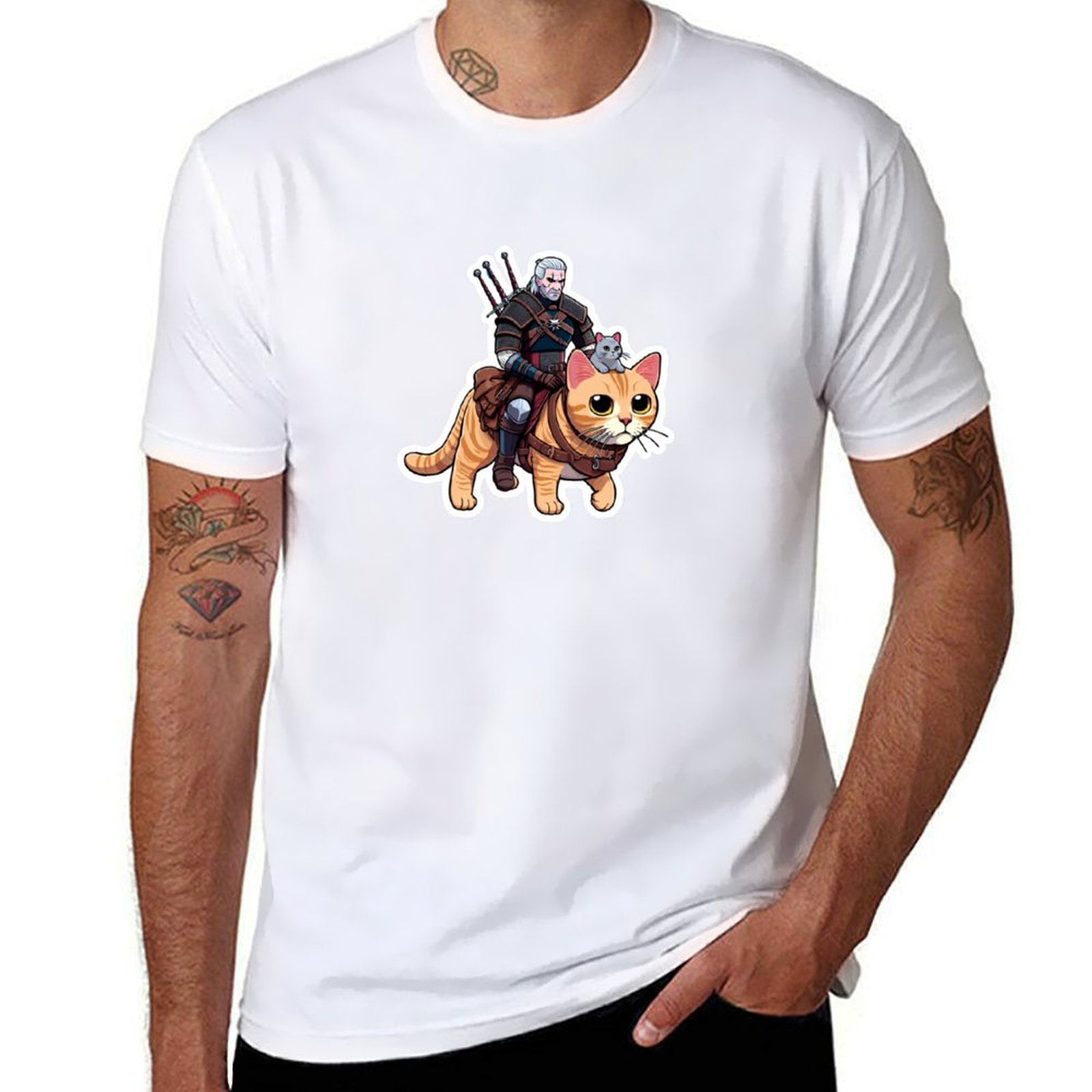 Men'S Grooming Guide - Geralt'in Kedi Bakım Rehberi T-Shirt erkek