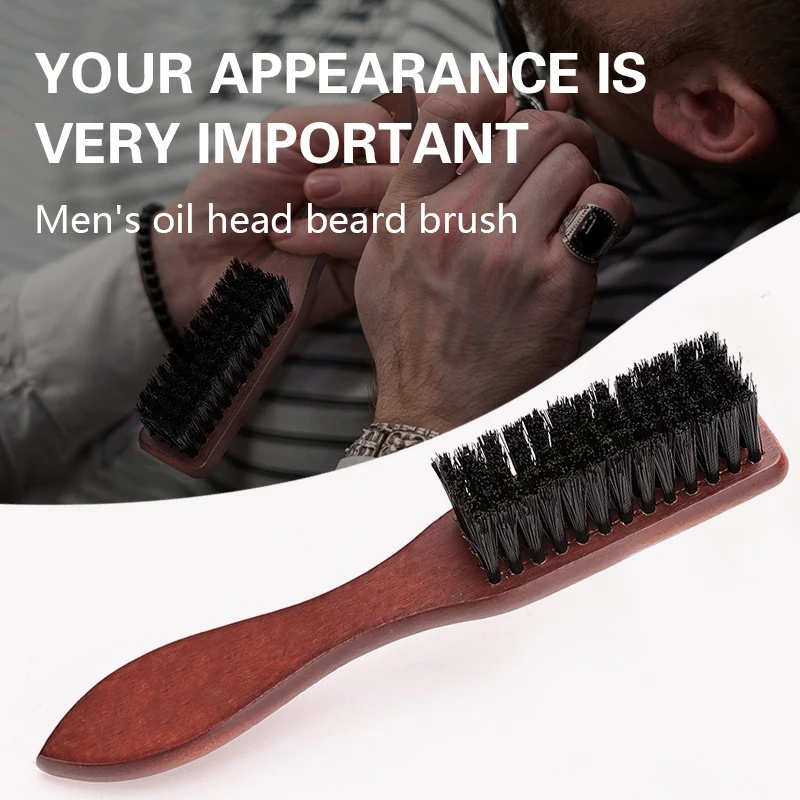 Grooming Men'S Hair - Berber Profesyonel Ahşap Saplı Domuzu Kıl